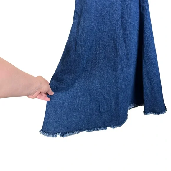 Turquoise Haven bell bottom women’s denim overalls SZ L - Picture 4 of 11